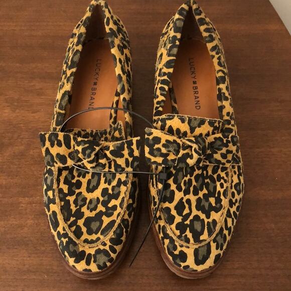Lucky Brand Leopard Print Tamio Suede Loafer Size 7 New - Picture 5 of 11